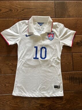 Nike White USA Soccer Jersey #10 with Blue and Red Trim